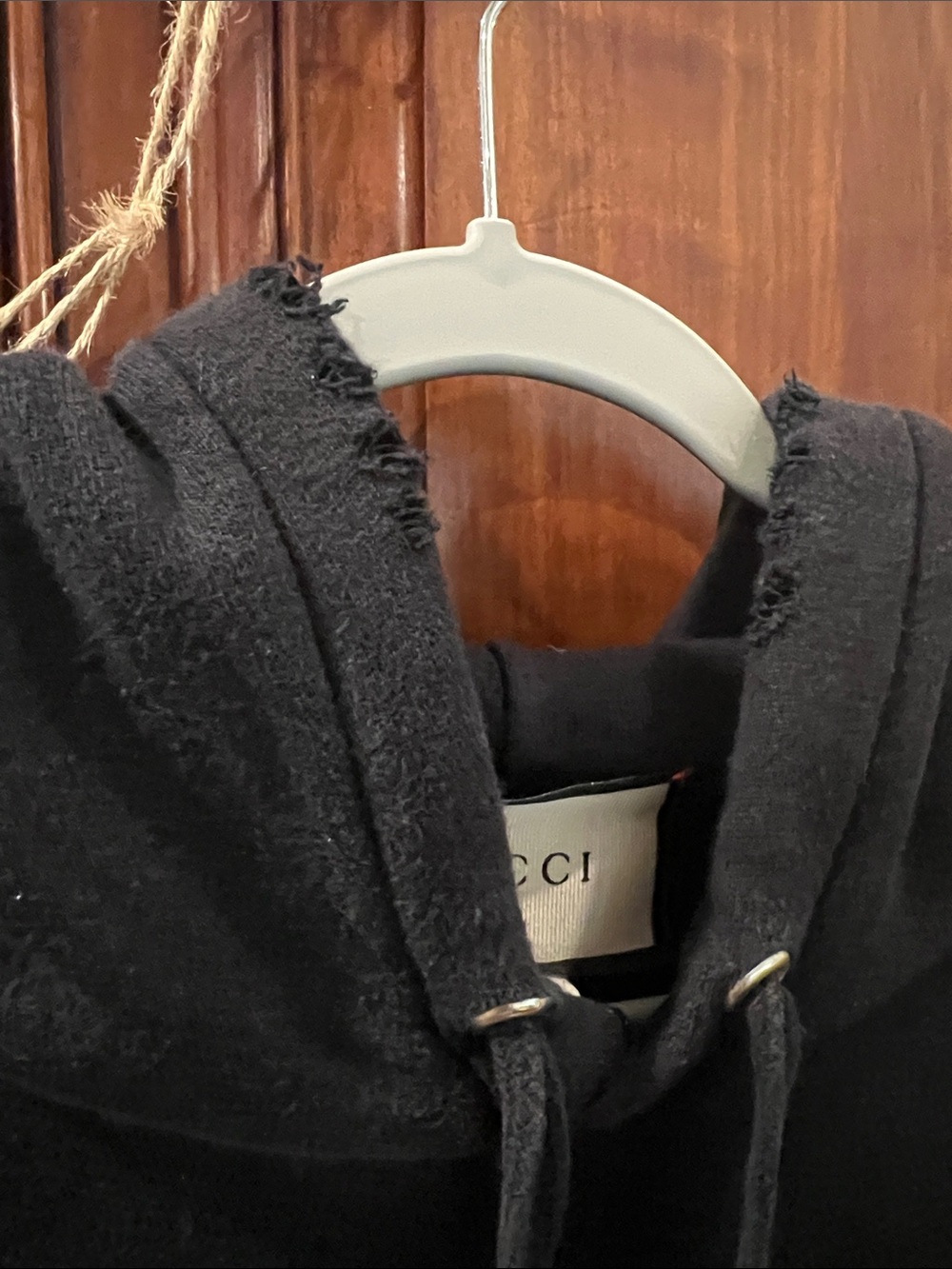 Gucci Black Hoodie with Green & Red Stripe and White Script - Picture 12 of 15